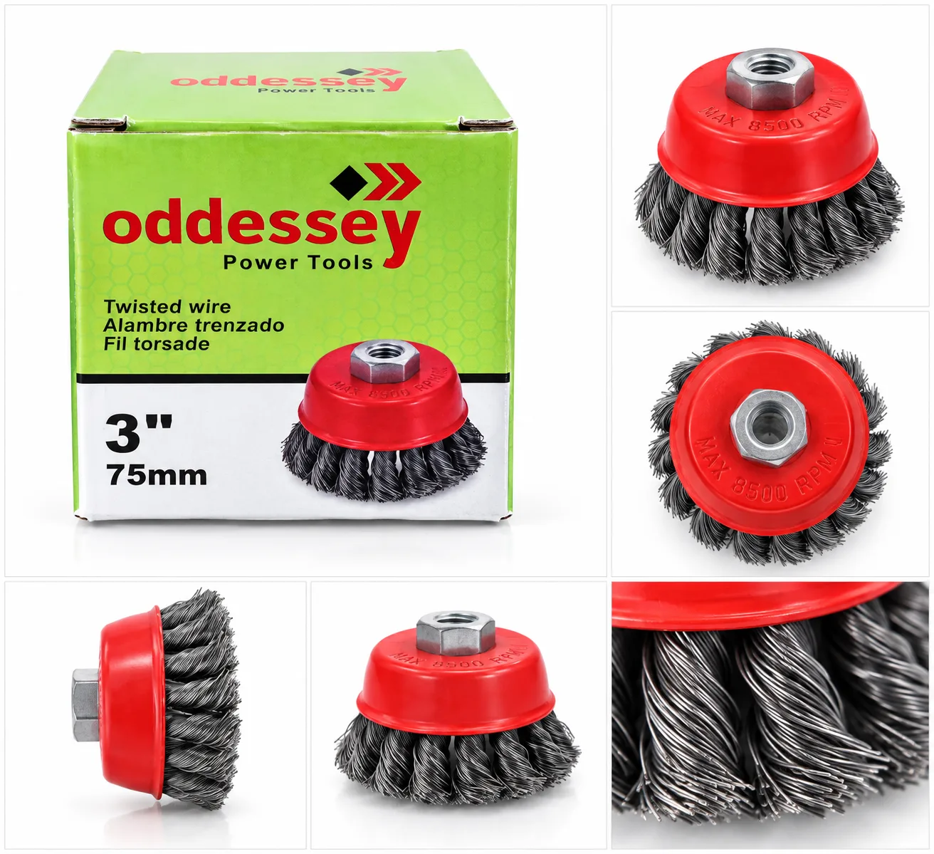 Oddessey 3" (75mm) Twisted-Knot Wire Cup Brush