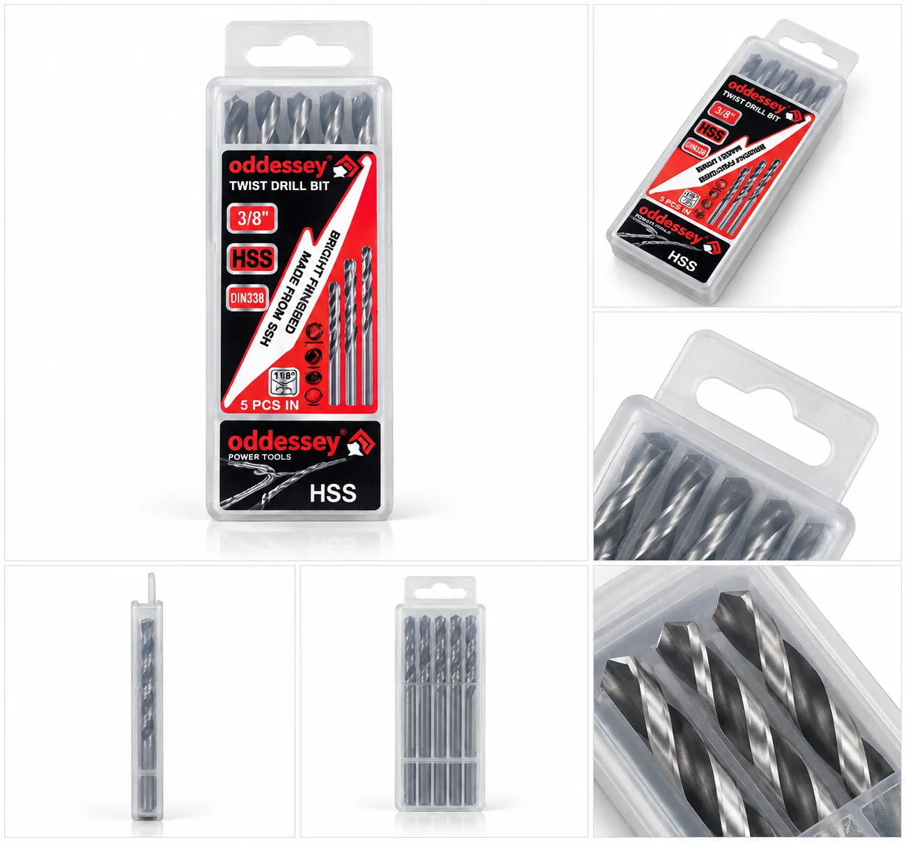 Oddessey 3/8" HSS Twist Drill Bit Pack (5 Pcs)