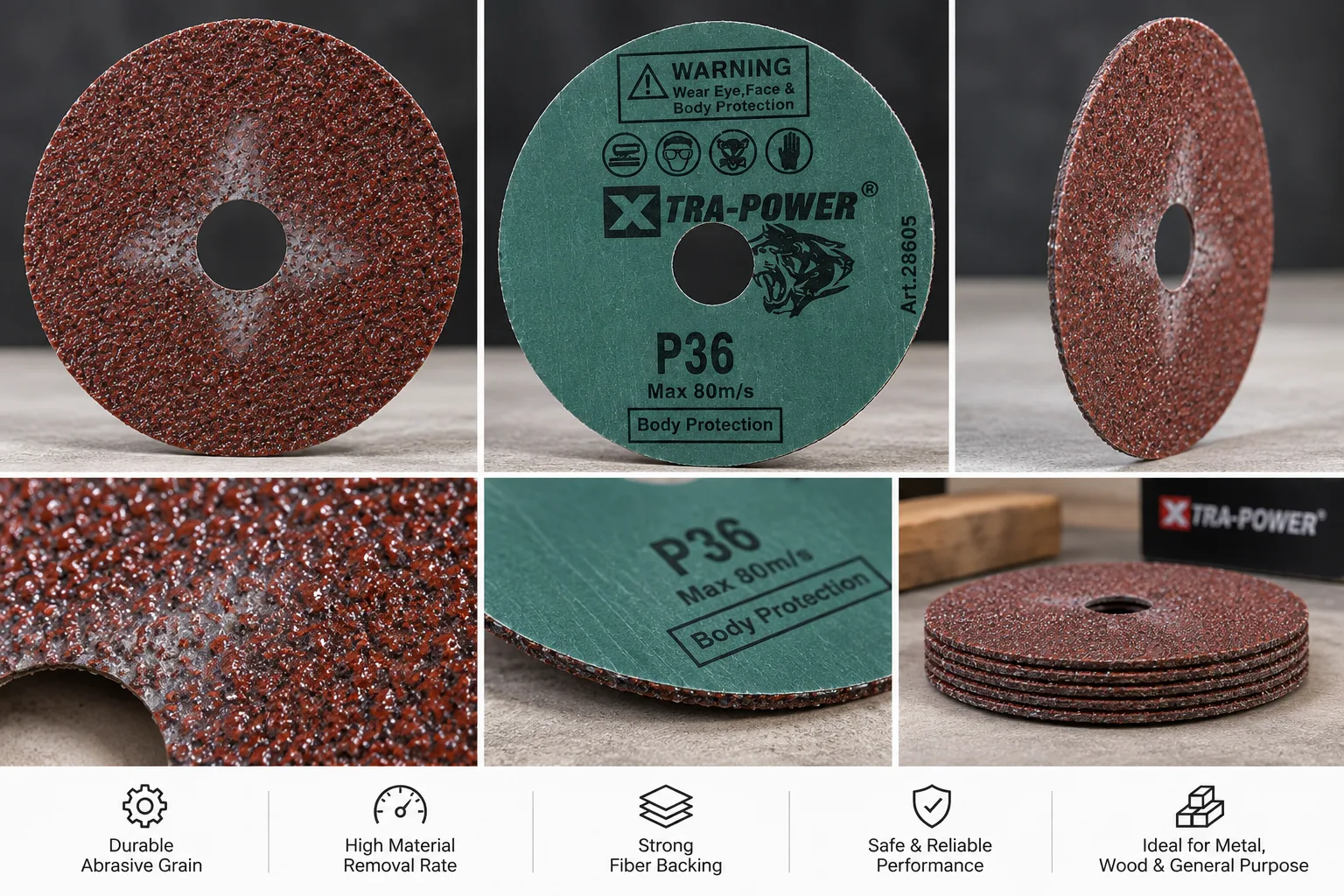 XTRA-POWER Art.28605 P36 Fibre Sanding Disc