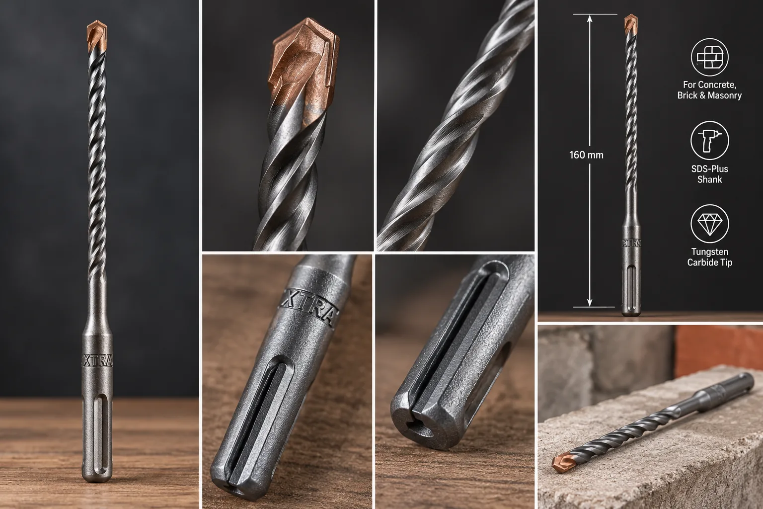 XTRA 160mm SDS-Plus Masonry Drill Bit